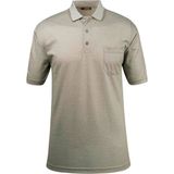 Çizgi Triko Erkek Büyük Beden Polo Yaka Düğmeli Cepli T-Shirt Klasik Kalıp - Yeşil - 4XL
