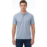 Çizgi Triko Erkek Büyük Beden Polo Yaka Pamuklu Cepli Tişört 5113 BGL-ST05539 - Mavi - 3XL