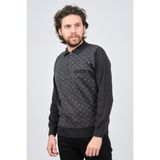 Çizgi Triko Erkek Cep Detaylı Polo Yaka Desenli Kazak 42544226 Melanj Lacivert Melanj Lacivert