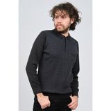 Çizgi Triko Erkek Cep Detaylı Polo Yaka Desenli Kazak 42544230 M.lacivert - Lacivert Melanj