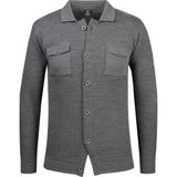 Çizgi Triko Erkek Düğmeli Çift Cepli Triko Örme Desenli Blazer Tek Ceket Regular Kalıp -5017G - Gri