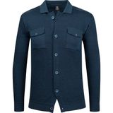 Çizgi Triko Erkek Düğmeli Çift Cepli Triko Örme Desenli Blazer Tek Ceket Regular Kalıp -5017G - Petrol - 2XL