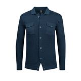 Çizgi Triko Erkek Düğmeli Çift Cepli Triko Örme Desenli Blazer Tek Ceket Regular Kalıp -5017G - Petrol