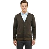 Çizgi Triko Erkek Düğmeli Hırka Cepli Çelik Örgü Klasik Kalıp 5208M BGL-ST04965 - Vizon - 2XL