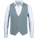 Çizgi Triko Erkek Düğmeli Spor / Klasik Triko Örme Kolsuz Açık Gri Yelek Regular Kalıp - 4430LS