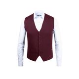 Çizgi Triko Erkek Düğmeli Spor / Klasik Triko Örme Kolsuz Bordo Yelek