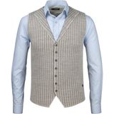 Çizgi Triko Erkek Düğmeli Spor / Klasik Triko Örme Kolsuz Yelek - 5008LS - 2XL - Taş