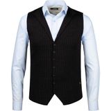 Çizgi Triko Erkek Düğmeli Spor / Klasik Triko Örme Kolsuz Yelek - 5008LS - Siyah - 2XL
