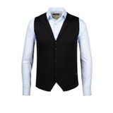 Çizgi Triko Erkek Düğmeli Spor / Klasik Triko Örme Kolsuz Yelek - 5008LS - Siyah