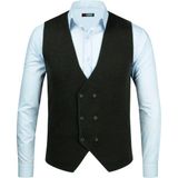 Çizgi Triko Erkek Düğmeli Spor / Regular Kalıp Triko Örme Kolsuz Nefti Yelek - 5013LS