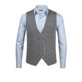 Çizgi Triko Erkek Düğmeli Spor / Regular Kalıp Triko Örme Kolsuz Taş Yelek - 5013LS