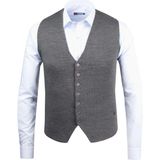 Çizgi Triko Erkek Düğmeli Spor / Regular Triko Örme Kolsuz Koyu Gri Yelek - 4241LS