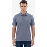 Çizgi Triko Erkek Gömlek Yaka Pamuklu Merserize Desenli Tişör BGL-ST05542 - Lacivert - 2XL
