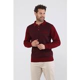 Çizgi Triko Erkek Polo Yaka Çelik Örgü Triko Kazak 4605F Bordo