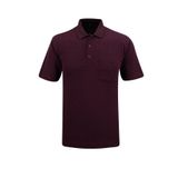 Çizgi Triko Erkek Polo Yaka Cepli Klasik Kalıp Bordo Tişört - 5116