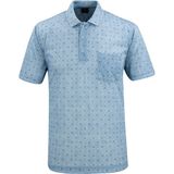 Çizgi Triko Erkek Polo Yaka Dijital Baskı Tişört - 5104 - Mavi - XL