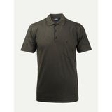 Çizgi Triko Erkek Polo Yaka Düğmeli Cepli Tişort Klasik Kalıp - 2XL - Haki