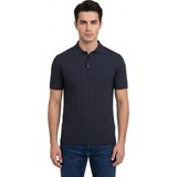 Çizgi Triko Erkek Polo Yaka Düğmeli Kısa Kollu Tişört Klasik Kalıp BGL-ST05545 - Lacivert - XL