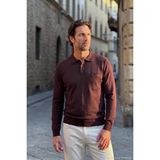 Çizgi Triko Erkek Polo Yaka Düz Triko Pamuklu Mürdüm Kazak Çelik Örgü Klasik Kalıp - 5400F - XL