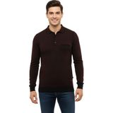 Çizgi Triko Erkek Polo Yaka Kazak Cepli Çelik Örgü Klasik Kalıp 5208F BGL-ST04963 - Bordo - M