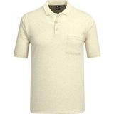 Çizgi Triko Erkek Polo Yaka Kısa Kol Bej Tişört - 5303 Bat - 4XL