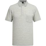 Çizgi Triko Erkek Polo Yaka Kısa Kol Gri Tişört - 5303 Bat - 4XL
