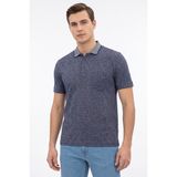 Çizgi Triko Erkek Polo Yaka Kısa Kollu Cepli Tişört Klasik Kalıp 5116 BGL-ST05533 - Lacivert - 2XL