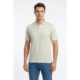 Çizgi Triko Erkek Polo Yaka Kısa Kollu Cepli Tişört Klasik Kalıp 5302 BGL-ST05534 - Taş - 2XL