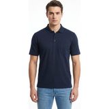 Çizgi Triko Erkek Polo Yaka Kısa Kollu Cepli Tişört Klasik Kalıp 5305 BGL-ST05537 - Lacivert - 2XL