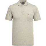 Çizgi Triko Erkek Polo Yaka Kısa Kollu Düğmeli Cepli Bej Tişört Klasik Kalıp - 5301 - XL