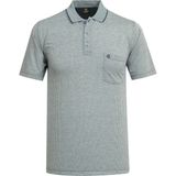 Çizgi Triko Erkek Polo Yaka Kısa Kollu Düğmeli Cepli Indigo Tişört Klasik Kalıp - 5301 - İndigo - 2XL