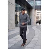 Çizgi Triko Erkek Polo Yaka Triko Kazak Desenli Kol ve Bel Lastikli Çelik Örgü Klasik Kalıp - 5002F - Gri - 2XL