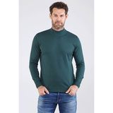 Çizgi Triko Erkek Sıfır Yaka Pamuklu Triko Kazak 4454B Nefti - 2XL