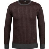 Çizgi Triko Erkek Sıfır Yaka Triko Kazak Desenli Kol ve Bel Lastikli Çelik Örgü Klasik Kalıp - 5005C - Antrasit - 2XL