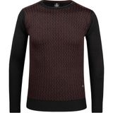 Çizgi Triko Erkek Sıfır Yaka Triko Kazak Desenli Kol ve Bel Lastikli Çelik Örgü Klasik Kalıp - 5006C - Siyah - 2XL