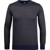 Çizgi Triko Erkek Sıfır Yaka Triko Kazak Desenli Kol ve Bel Lastikli Çelik Örgü Klasik Kalıp - 5015C - Lacivert - 2XL