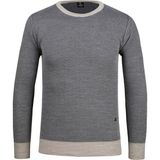 Çizgi Triko Erkek Sıfır Yaka Triko Kazak Desenli Kol ve Bel Lastikli Çelik Örgü Regular Kalıp - 5013C - Taş - 2XL