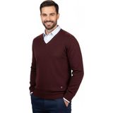 Çizgi Triko Erkek V Yaka Triko Kazak Çelik Örgü Klasik Kalıp 4241D BGL-ST04849 - Bordo - XL