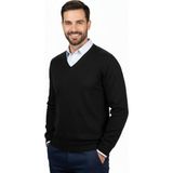 Çizgi Triko Erkek V Yaka Triko Kazak Çelik Örgü Klasik Kalıp 4241D BGL-ST04849 - Siyah - 2XL