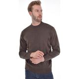 Çizgi Triko Erkek Yarım Balıkçı Çelik Örgü Triko Kazak 4241B Kahverengi - 2XL