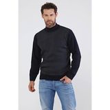 Çizgi Triko Erkek Yarım Balıkçı Çelik Örgü Triko Kazak 4603B Lacivert - 2XL