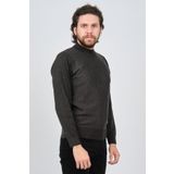 Çizgi Triko Erkek Yarım Balıkçı Çizgi Desenli Kazak 42564234 Koyu Gri