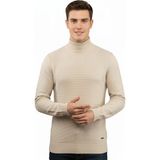 Çizgi Triko Erkek Yarım Balıkçı Kazak Triko Klasik Kalıp 5240B BGL-ST04856 - Taş - XL
