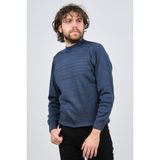 Çizgi Triko Erkek Yarım Balıkçı Yaka Desenli Kazak 42564225 Indigo - İndigo