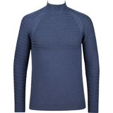 Çizgi Triko Erkek Yarım Balıkçı Yaka Triko Kazak Desenli Kol ve Bel Lastikli Çelik Örgü Regular Kalıp - 5021B - XL - İndigo
