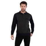 Çizgi Triko Polo Yaka Çelik Örgü Triko Kazak, M, 8042520234610F, Lacivert, Erkek