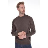 Çizgi Triko Yarım Balıkçı Çelik Örgü Triko Kazak, 2XL, 8042520234241B, Kahverengi, Erkek