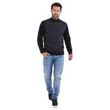 Çizgi Triko Yarım Balıkçı Çelik Örgü Triko Kazak, 2XL, 8042520234603B, Lacivert, Erkek
