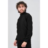 Çizgi Triko Yarım Balıkçı Çizgi Desenli Kazak, XL, 80425202164234, SİYAH, Erkek