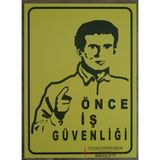 Çizgi Yangın Söndürme Dijital Baskılı Önce Iş Güvenliği Uyarı Levhası